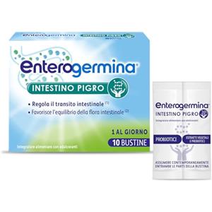 Enterogermina Intestino Pigro, Fermenti Lattici Probiotici, Prebiotici per Adulti - Integratori a base di Probiotici ed Estratti Vegetali per Stitichezza (10 Bustine Gusto Frutti di Bosco)