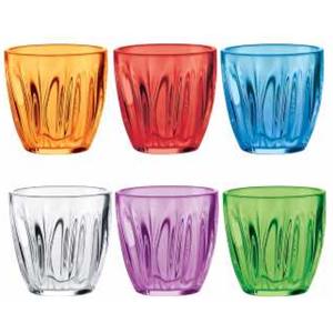 Guzzini Set 6 Bicchieri Acqua 350 cc Multicolor in Plastica - Bicchieri Colorati Riutilizzabili