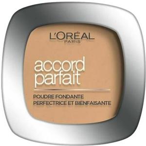 L'Oréal Paris Cipria Accord Parfait Beige Doré 3D/3W - Uniformante, Fissante e Opacizzante per un Risultato Naturale