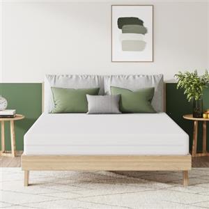 Novilla Materasso Matrimoniale 140x190, 14CM, Materasso in Schiuma a Onde con Fibra di Bambù a 7 Zone, Traspirante, Supporto Perfetto per Coppie