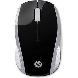 HP 200 Mouse Wireless, Tecnologia LED Rosso, Laser fino a 1000 DPI, 3 Pulsanti, Rotella Scorrimento, Ricevitore USB 2.4 GHz, Design Pratico e Confortevole, Ambidestro, Argento