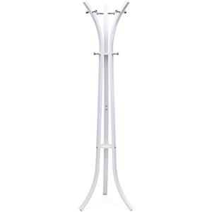 SONGMICS Appendiabiti da Terra, Attaccapanni Resistente con 9 Ganci Metallici, Altezza di 176 cm, per Cappotti Cappelli, Bianco RCR01W