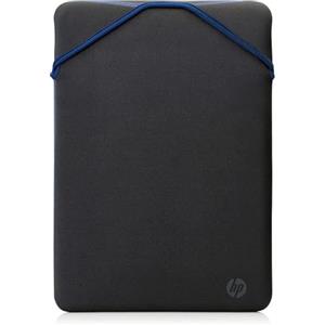 HP Custodia Protettiva Reversibile per Laptop Portatili fino a 15,6 Pollici, Profilo Sottile e Senza Cerniera, Tessuto in Neoprene Disinfettabile e Lavabile in Lavatrice, Colore Nero/Blu