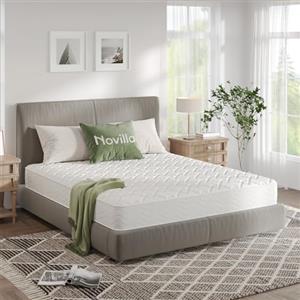 Novilla Materasso Singolo 80x190 cm in Schiuma e Molle, Altezza 20 cm, Supporto Confortevole e Traspirante, Ideale per un Sonno Silenzioso e Rigenerante