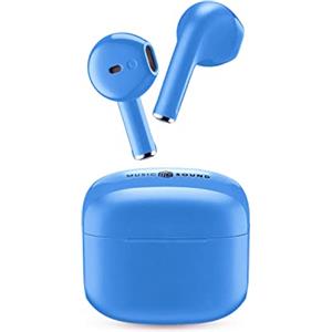 Music Sound SWAG Auricolari Wireless a Capsula, Bluetooth, 12 Ore di Riproduzione, Auto Pairing, Controlli Touch, Case Compatto - Azzurro