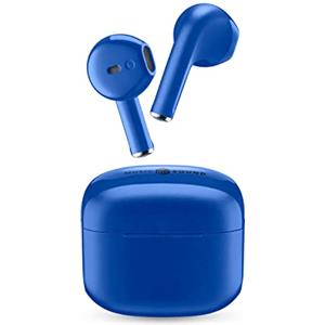Music Sound SWAG Auricolari Wireless a Capsula, Bluetooth, 12 Ore di Riproduzione, Auto Pairing, Controlli Touch, Case Compatto - Blu