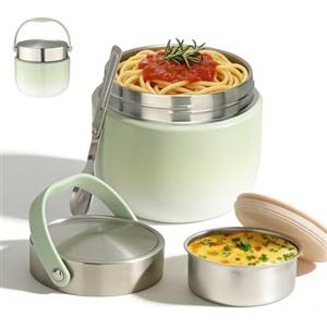VINATO Termos per Alimenti 1200ml | Contenitore Termico di Acciaio Inossidabile con Cucchiaio Pieghevole, Antigoccia, BPA-Free, Contenitore Termico per Alimenti Caldi, Per Ufficio Scuola Escursioni