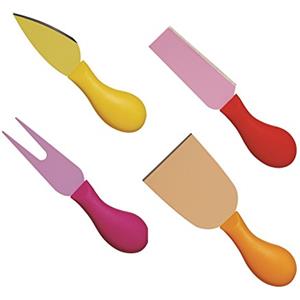 Excelsa Passione Color Set 4 Coltelli Formaggio, Acciaio Inossidabile, Multicolore