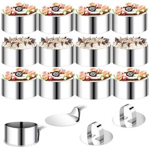 VINATO Set 12 Coppapasta Tondi in Acciaio Inox 430 - Anello Microforato Crostata, Stampo per Dolci e Biscotti, Diametro 8 cm