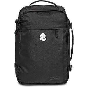 Invicta Zaino Viaggio TRAVEL, Zaino, Valigia, Bagaglio a Mano, Tasca Porta PC, Tasca Porta Borraccia, Cinghia Torace Regolabile, Fascia Aggancio Trolley, Nero (Jet Black)