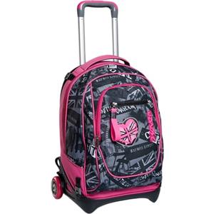 Seven Trolley New Tech Seven, Keep Flag, Rosa, 3in1 Zaino Sganciabile, Scuola & Viaggio