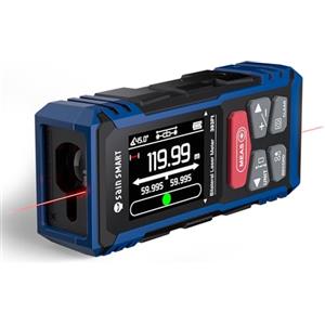 sainsmart Strumento di misurazione laser doppio SainSmart, misuratore di distanza bilaterale rosso ricaricabile da 120 metri con LCD retroilluminato, sensore di lunghezza/area/volume/angolo