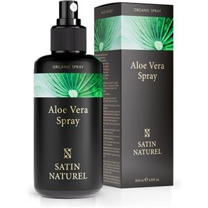Satin Naturel Aloe Vera Gel 200ml - Spray e Crema Dopo Sole Naturale - Idratante Viso, Corpo, Mani e Capelli - Pelli Secche - BIO Gel Vegetale Lenitivo