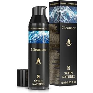 Satin Naturel Detergente Viso Uomo Bio 75 ml - con Aloe Vera e Luppolo per una Pulizia Profonda - Contro Brufoli & Punti Neri - Cura del Viso Vegana Made in Germany