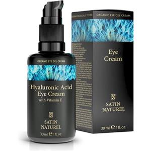 Satin Naturel Gel Occhi Rimpolpante 30ml - Siero Viso Contorno Occhi Antirughe e Occhiaie con Vitamine E e Acido Ialuronico - Siero Contorno Occhi, Correttore Occhiaie - Contorno Occhi Idratante - Satin Naturel