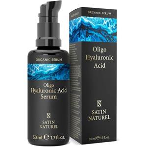 Satin Naturel Siero Acido Ialuronico 50 ml - Aloe Vera per Pelli Sensibili - Siero Antirughe e Idratante - Hyaluronic Acid Serum Booster di Collagene