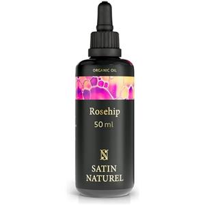 Satin Naturel Olio di Rosa Mosqueta 100% Puro 50ml + Spremuto a Freddo| Olio Corpo, Viso, Capelli| Crema Corpo Idratante Rico en Vitamina C + Retinolo + Vitamina E + Omega 3| Smagliature Gravidanza | Satin Naturel