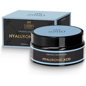 Satin Naturel Crema Idratante 100 ml - Aloe Vera Bio & Acido Ialuronico - Crema Viso - Con Olio di Jojoba, Olio di Mandorle & Olio di Avocado - Vegana & Cosmetica Naturale - Pelli Sensibili