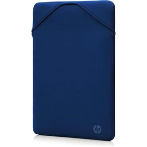 HP Custodia Protettiva Reversibile per Laptop Portatili fino a 14 Pollici, Profilo Sottile e Senza Cerniera, Tessuto in Neoprene Disinfettabile e Lavabile in Lavatrice, Colore Nero/Blu