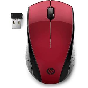HP 220 Mouse Wireless, Tecnologia LED Blu, Sensore Ottico da 1300 DPI, 3 Pulsanti e Rotella di Scorrimento Integrata, Impugnature Pratiche e Funzionali, Ricevitore Nano Incluso, Design Moderno, Rosso
