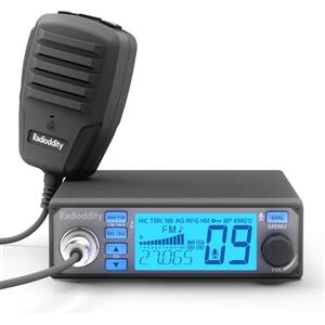 Radioddity CB-500 Radio CB 4W Ricetrasmettitore Portatile con riduzione del rumore, AM FM, Canale di Emergenza Istantanea 9/19, Microfono Portatile, Display Retroilluminato a 7 Colori, per Camionisti