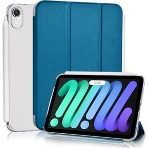 4UBonLife Custodia per iPad Mini 7ª Generazione 2024 (A17 Pro) Mini 6ª Generazione 2021 8,3 Pollici, Cover Protettiva Rigida Sottile, Case Posteriore Opaca Traslucida per iPad mini 6 7, Blu Pavone