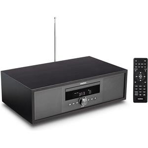 MEDION Impianto Stereo all-in-One P64145 (Dab+, CD, MP3, Radio FM PLL, USB, Sistema Compatto, Design Elegante, Funzione Sveglia, spegnimento programmato Notte) Antracite