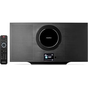 MEDION P66348 Radio Internet con lettore CD (WLAN, DAB+, Spotify Connect, radio FM, MP3, USB, Bluetooth, display a colori, sistema compatto verticale)