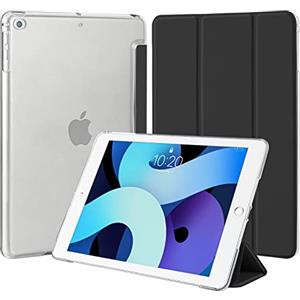4UBonLife Custodia per iPad 6a /5a Generazione 9,7 Pollici 2018/2017, per iPad Air 1 2013/Air 2 2014 Cover Protettiva Rigida, Sottile e Leggera con Traslucida Posteriore Opaca Cover, Nero