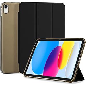 4UBonLife Custodia Per iPad 11ª Generazione A16 11 Pollici 2025, iPad 10ª Generazione10,9 Pollici 2022, Cover Protettiva Sottile e Leggera con Retro Rigido Traslucido Guscio Cover, Nero
