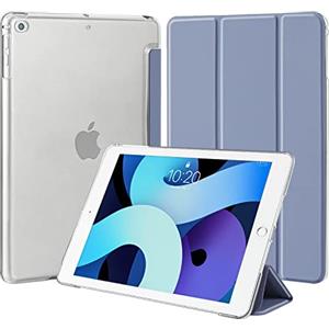 4UBonLife Custodia per iPad 6a /5a Generazione 9,7 Pollici 2018/2017, per iPad Air 1 2013/Air 2 2014 Cover Protettiva Rigida, Sottile e Leggera con Traslucida Posteriore Opaca Cover, Grigio Lavanda