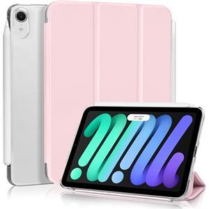 4UBonLife Custodia per iPad Mini 7ª Generazione 2024 (A17 Pro) / Mini 6ª Generazione 2021 8,3 Pollici, Cover Protettiva Rigida Sottile, Cover Posteriore Opaca Traslucida per iPad mini 6 7, Rosa