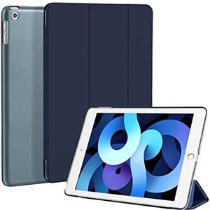 4UBonLife Custodia per iPad 6a /5a Generazione 9,7 Pollici 2018/2017, Cover Protettiva Rigida, sottile e leggera con Traslucida Posteriore Opaca Cover per iPad 5/6, Auto Sveglia/Sonno, Blu Scuro