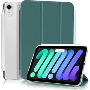 4UBonLife Custodia per iPad Mini 7ª Generazione 2024 (A17 Pro) / Mini 6ª Generazione 2021 8,3 Pollici, Cover Protettiva Rigida Sottile, Cover Posteriore Opaca Traslucida per iPad mini 6 7, Verde Notte