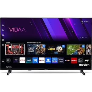 MEDION TV Full HD 80 cm (32 pollici) (Smart TV, HDR, VIDAA Store, Netflix, Prime Video, Disney+, DAZN, HbbTV, PVR, Bluetooth), MD 832101