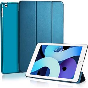 4UBonLife Custodia per iPad 6a /5a Generazione 9,7 Pollici 2018/2017, Cover Protettiva Rigida, Sottile e Leggera con Traslucida Posteriore Opaca Cover per iPad 5/6, Auto Sveglia/Sonno, Blu Pavone