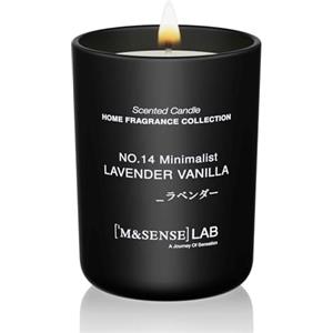 M&SENSE Candele alla Soia 250g in Vetro, Lavanda e Vaniglia, 50H Combustione, Cera Soia Naturale Candela Non Tossico, Aromaterapia Relax, Regalo di Lusso Donne & Mamma