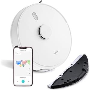 MEDION Aspirapolvere robot con navigazione laser e funzione di pulizia X41 SW (potente potenza di aspirazione di 8000Pa, aspirapolvere robot 2in1, mappatura precisa, aree Go & No Go, più piani)
