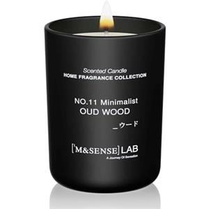 M&SENSE Candele alla Soia 250g in Vetro, Legno di Oud, 50H Combustione, Cera Soia Naturale Candela Non Tossico, Aromaterapia Relax, Regalo di Lusso Donne & Mamma