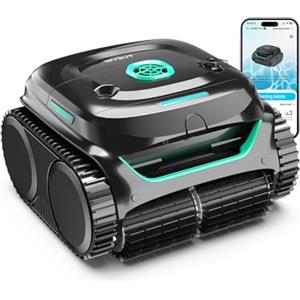 WYBOT C2 Robot Piscine Pareti e Fondo, Senza Fili per Piscine Interrate 150㎡, Doppia Filtrazione, 3 Motori, Aspirazione Potente, Pulizia Pareti & Linea d'Acqua, 180 Min, App(Nero-Verde Verde)