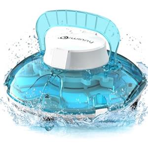 WINNY POOL CLEANER Winny 200 Robot Piscina, Piscina Senza Fili con Batteria, Autonomia 75 Min per Piscine Fuori Terra 60 m², Doppia Filtrazione, Parcheggio Automatico (Trasparente Blu-Bianco)