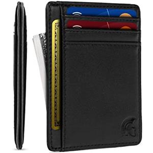 POWR - Portatessere Uomo - Portafoglio Uomo Slim - Porta Badge RFID - Porta Carte Di Credito Uomo - Mini Wallet Tascabile - Portaschede Sottile - Smart Card Holder Wallet