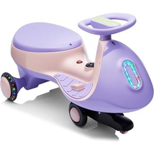 LALAHO Macchina Elettrica Per Bambini 12 V con Pedale, Auto Elettrica con 2 Velocità, Luci LED, Bluetooth, Protezione Antiribaltamento, 3 Anni in su (giallo-blu)
