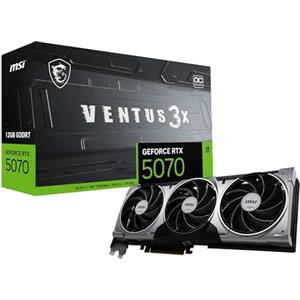 msi GeForce RTX™ 5070 12G VENTUS 3X OC Scheda Video - GDDR7, 28Gbps, PCIe 5.0, HDMI 2.1b, DP 2.1b, 6144 CUDA Cores, 192-bit, Torx FAN 5.0, Afterburner, Metal Backplate, 650W PSU raccomandato