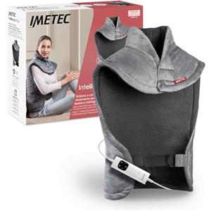Imetec Intellisense Total, termoforo, cuscino termico per schiena e cervicale e spalle, tecnologia Intellisense, doppio tessuto lavabile, 4 temperature, dispositivo di sicurezza, 68x69 cm