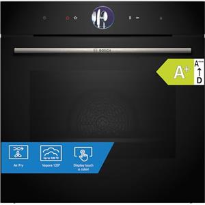 Bosch HSG7261B1 Serie 8, Forno da incasso, Cottura a vapore fino a 120 °C, Home Connect: controllo da remoto, Assistente alla cottura, Display touch, AirFry, 60 x 60 cm, Nero