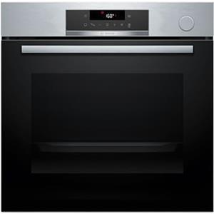 Bosch HRG532BS3 Serie 4, Forno con vapore da incasso, Display LED Touch, Funzione Air Fry, EcoClean, 15 programmi automatici, Acciaio, 60 x 60 cm
