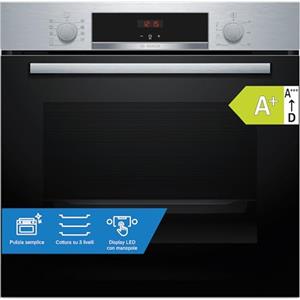 Bosch HBA534BS3F, Forno da incasso, EcoClean: pulizia della parete posteriore senza alcun detergente, Display LED Rosso,Inox, 60 x 60 cm