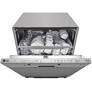 LG QuadWash DB242TX Lavastoviglie da Incasso a Scomparsa Totale, Serie 2, Classe D, 14 Coperti, 4 Bracci Irroratori, EasyRack+, Dual Zone, Wi-Fi, Motore Inverter Direct Drive, Acciaio