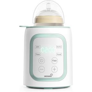 Grownsy Scaldabiberon 10-in-1 Veloce con Timer per Latte Materno o Formula, Controllo Preciso della Temperatura, Funzioni di Scongelamento, Sterilizzazione, Mantenimento Caldo e Riscaldamento Pappe